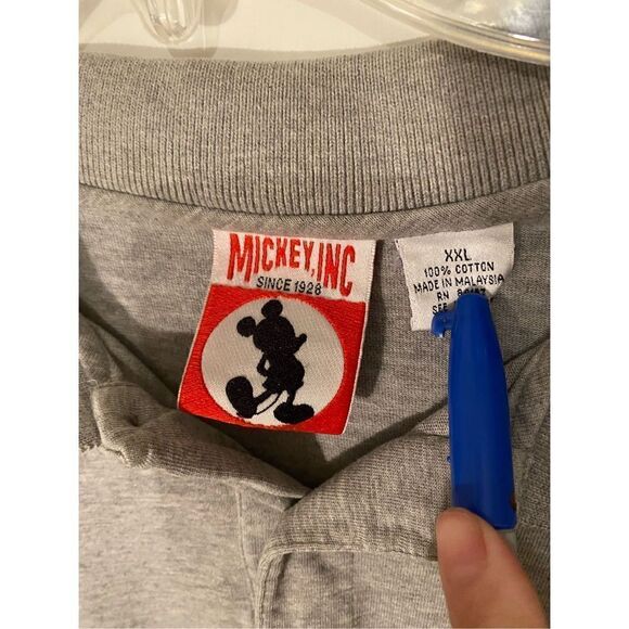 Vintage Mickey Mouse Inc Polo Gray Shirt XXL - Picture 4 of 6